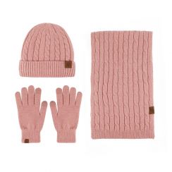 4 Sets Soft Cashmere Knitted Hat Scarf Gloves