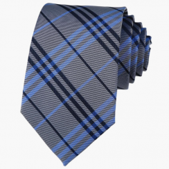 4 bars Gingham Check Stripe Pattern Tie