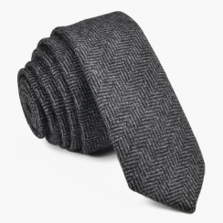 4 bars Skinny Woolen Necktie